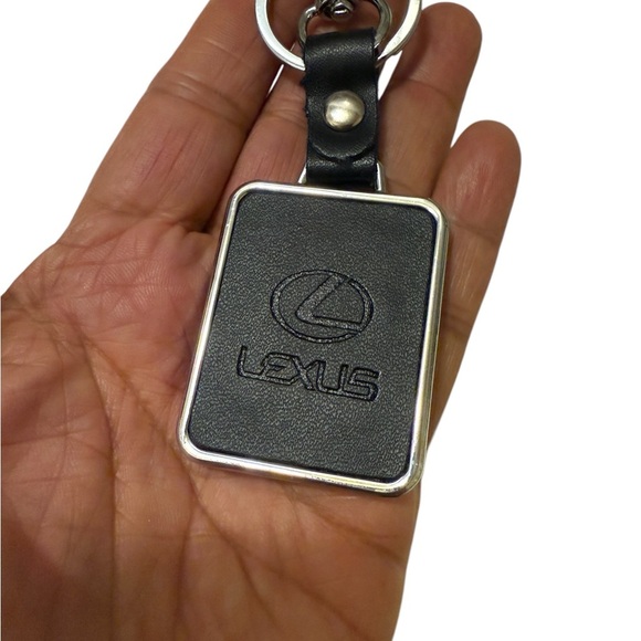 BLACK LEXUS GENUINE LEATHER KEY FOB CHAIN RING Car - Picture 2 of 7